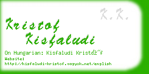kristof kisfaludi business card